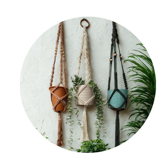 macramé plantenhanger 